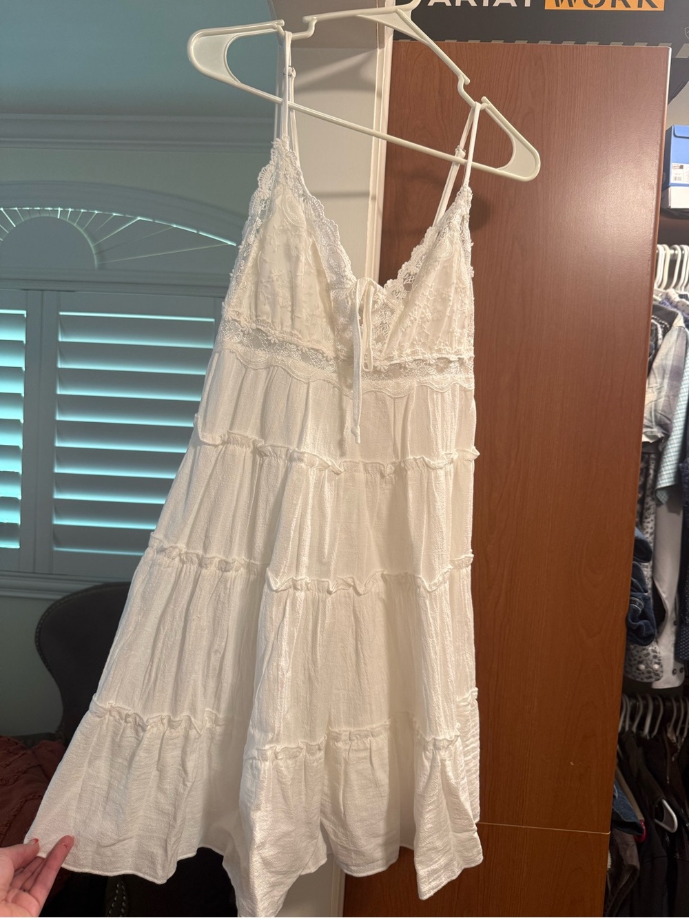 Ocean Drive White Tiered Lace Mini Dress